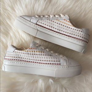 Soludos Quilted Stripe Platform Sneaker Sz 6